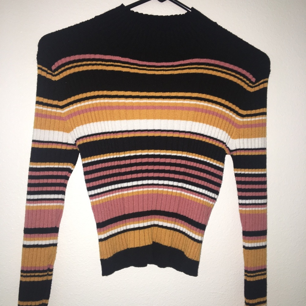 knitted striped long sleeve